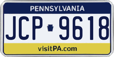 PA license plate JCP9618
