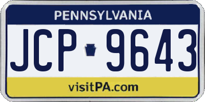 PA license plate JCP9643