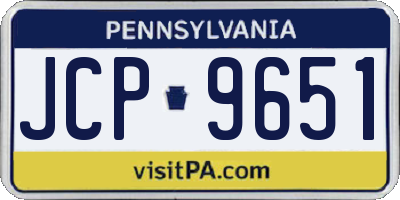 PA license plate JCP9651