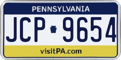PA license plate JCP9654