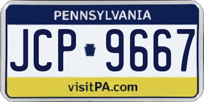 PA license plate JCP9667