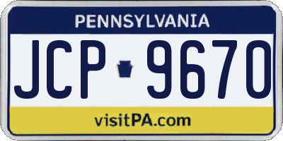 PA license plate JCP9670