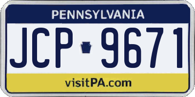 PA license plate JCP9671