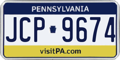 PA license plate JCP9674