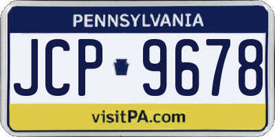 PA license plate JCP9678