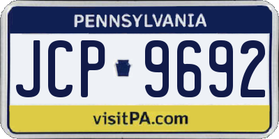 PA license plate JCP9692