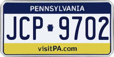 PA license plate JCP9702