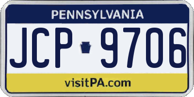 PA license plate JCP9706