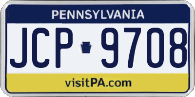 PA license plate JCP9708