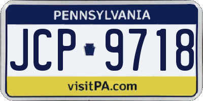 PA license plate JCP9718
