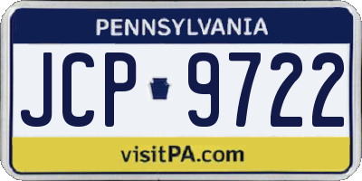 PA license plate JCP9722