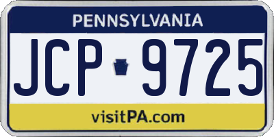 PA license plate JCP9725