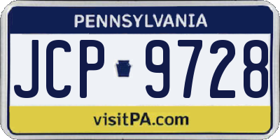 PA license plate JCP9728