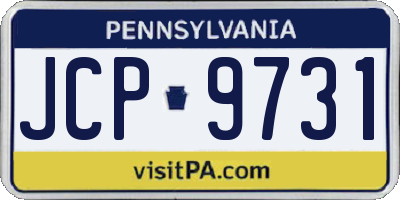 PA license plate JCP9731