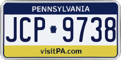 PA license plate JCP9738