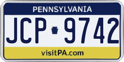 PA license plate JCP9742