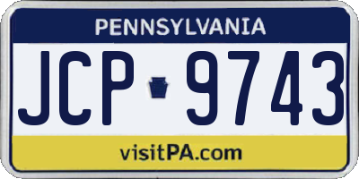 PA license plate JCP9743