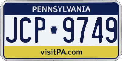 PA license plate JCP9749
