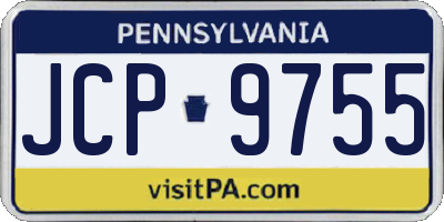 PA license plate JCP9755
