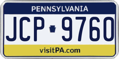 PA license plate JCP9760