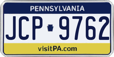 PA license plate JCP9762