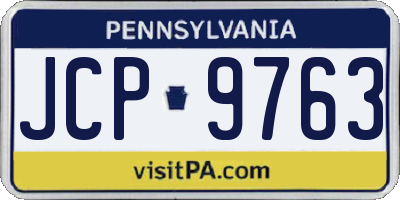 PA license plate JCP9763