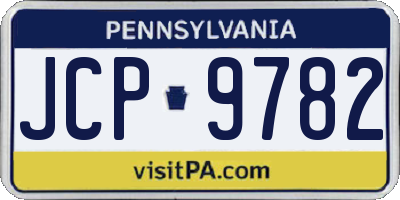 PA license plate JCP9782