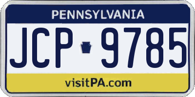 PA license plate JCP9785
