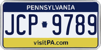 PA license plate JCP9789