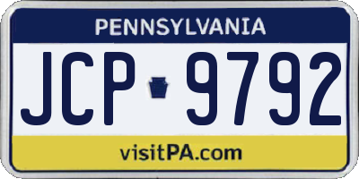 PA license plate JCP9792