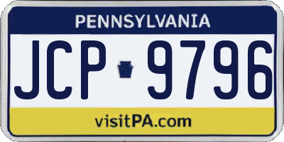 PA license plate JCP9796