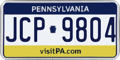 PA license plate JCP9804