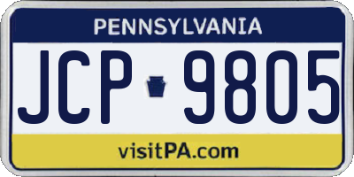 PA license plate JCP9805