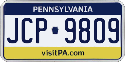 PA license plate JCP9809