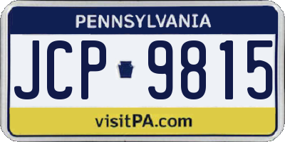 PA license plate JCP9815