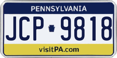 PA license plate JCP9818