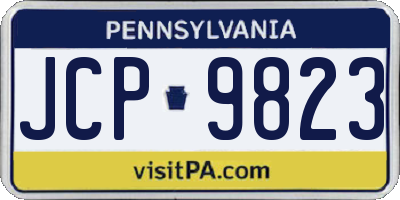 PA license plate JCP9823