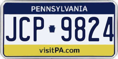 PA license plate JCP9824