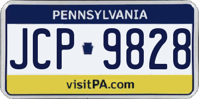PA license plate JCP9828