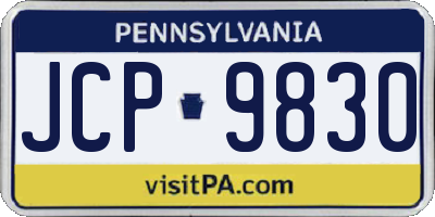 PA license plate JCP9830