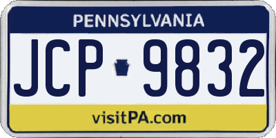 PA license plate JCP9832