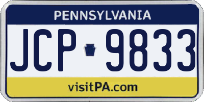 PA license plate JCP9833
