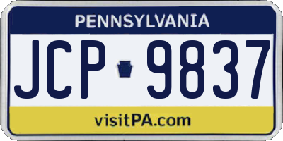 PA license plate JCP9837