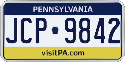 PA license plate JCP9842
