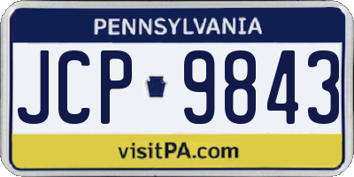 PA license plate JCP9843