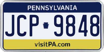 PA license plate JCP9848