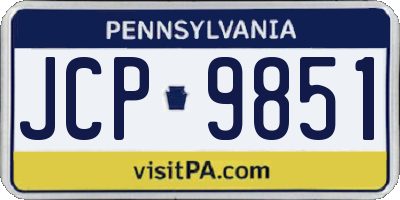 PA license plate JCP9851