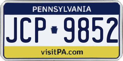 PA license plate JCP9852