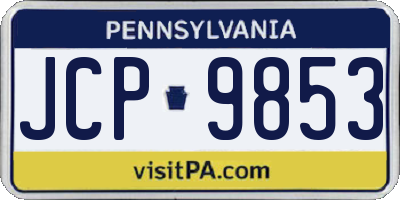 PA license plate JCP9853