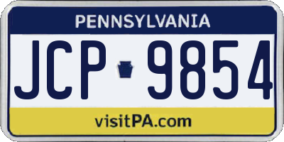 PA license plate JCP9854